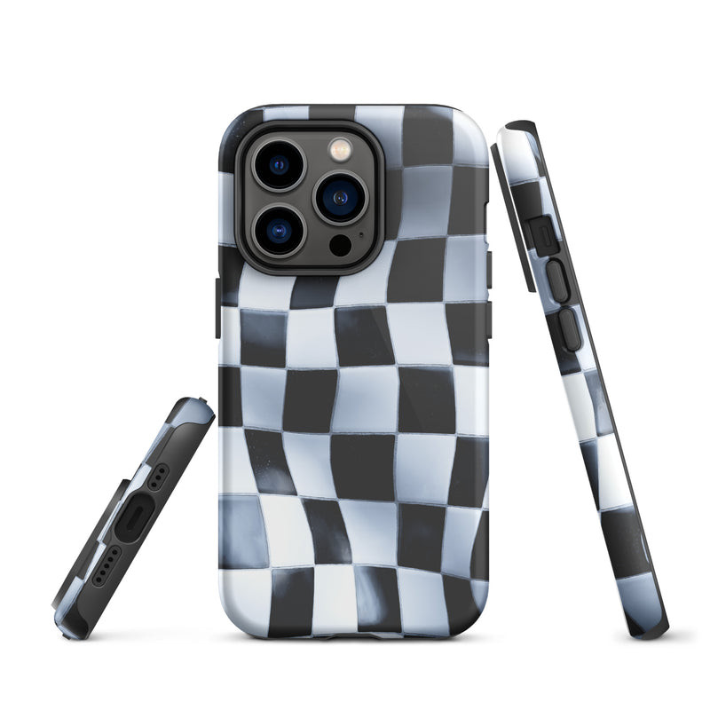 Load image into Gallery viewer, Wavy Chess Wall iPhone Case Hardshell 3D Wrap Thermal CREATIVETECH