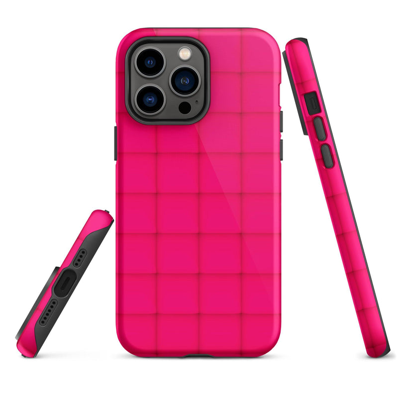 Load image into Gallery viewer, Squishy Pink Red Cubic Colorful iPhone Case Double Layer Impact Resistant Tough 3D Wrap Matte or Glossy Finish CREATIVETECH