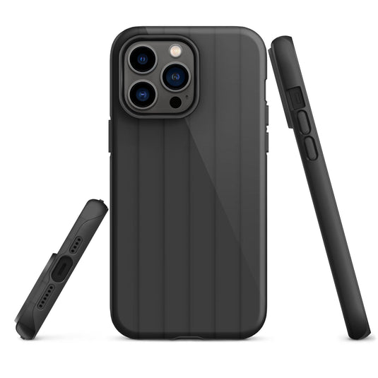 Black Ribbed Squishy iPhone Case Double Layer Impact Resistant Tough 3D Wrap Matte or Glossy Finish CREATIVETECH