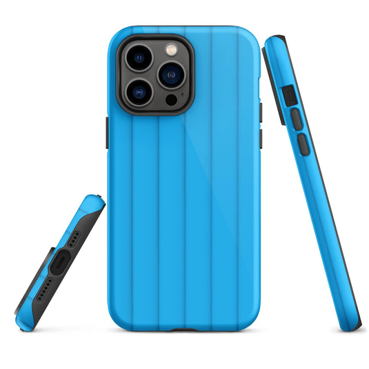Blue Squishy Ribbed Colorful iPhone Case Double Layer Impact Resistant Tough 3D Wrap Matte or Glossy Finish CREATIVETECH