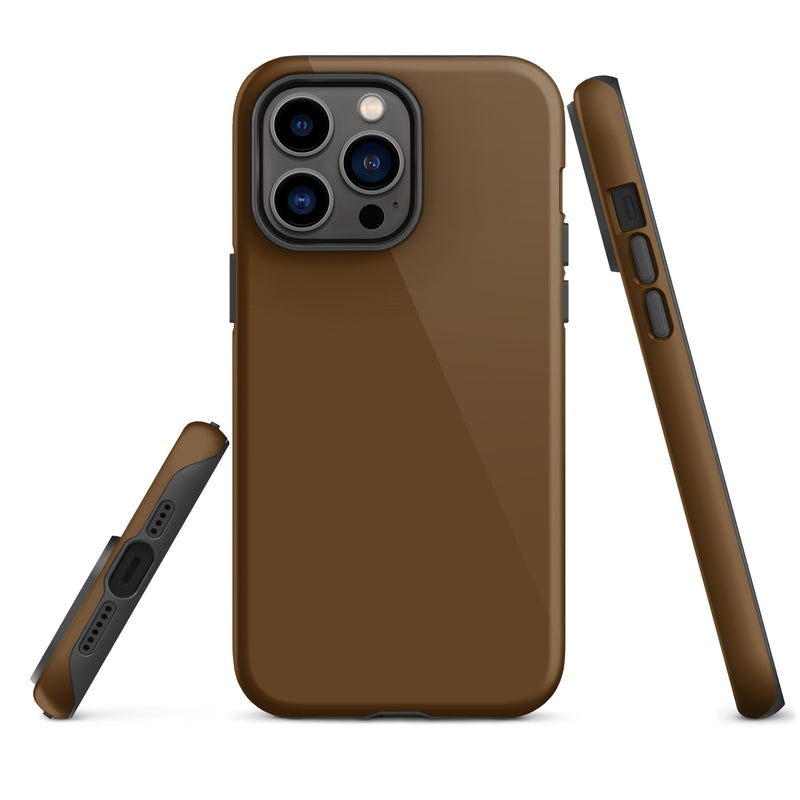 Load image into Gallery viewer, Brown iPhone Case Hardshell 3D Wrap Thermal Plain Color CREATIVETECH