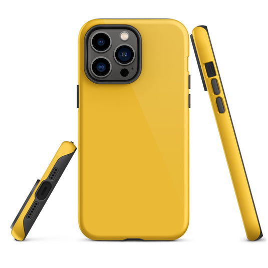 Yellow iPhone Case Hardshell 3D Wrap Thermal Plain Color CREATIVETECH