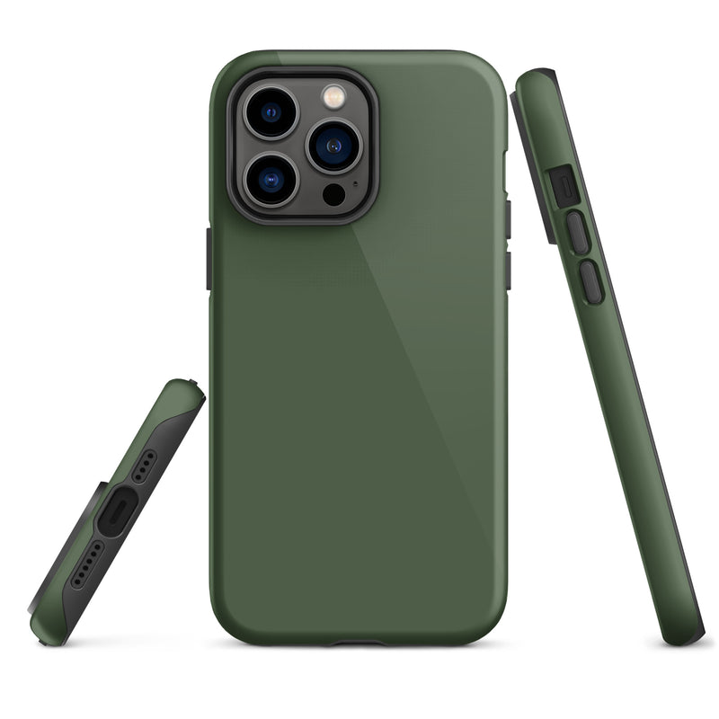 Load image into Gallery viewer, Deep Sage Green iPhone Case Hardshell 3D Wrap Thermal Plain Color CREATIVETECH
