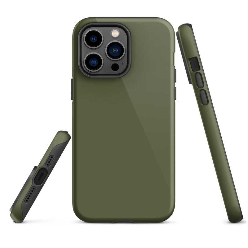 Load image into Gallery viewer, Saratoga Green iPhone Case Hardshell 3D Wrap Thermal Plain Color CREATIVETECH