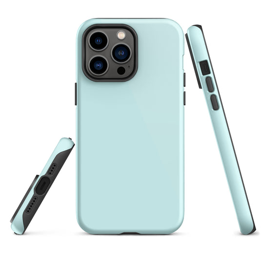 Light Cyan Blue iPhone Case Hardshell 3D Wrap Thermal Plain Color CREATIVETECH