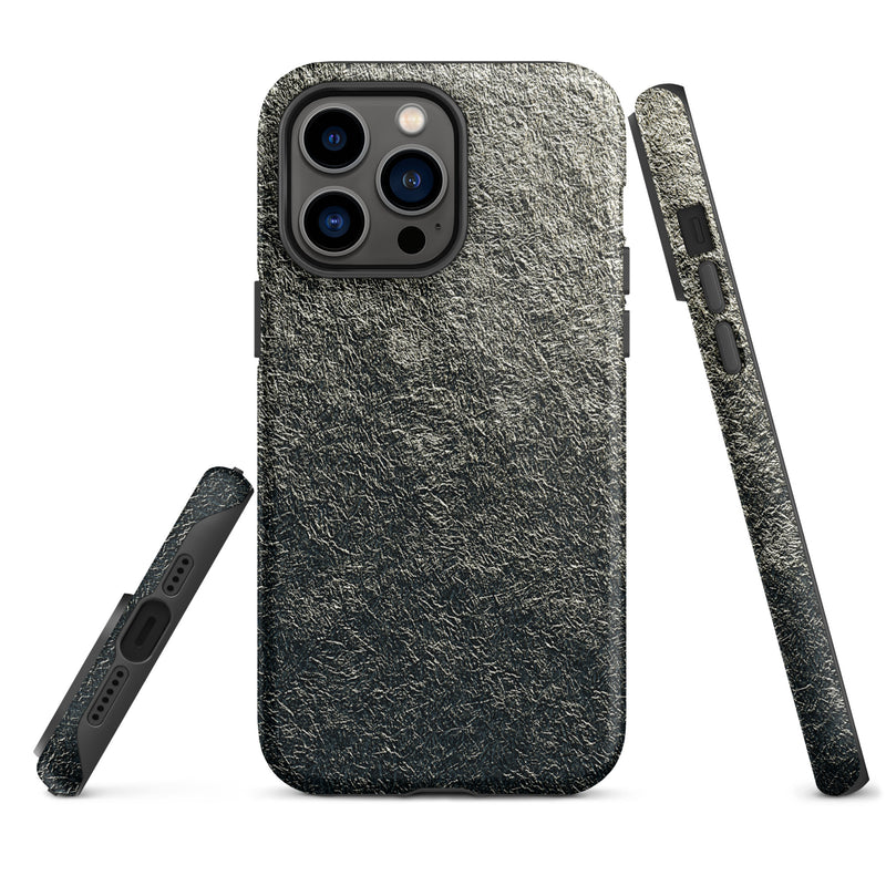 Load image into Gallery viewer, Old Golden Foil Metal iPhone Case Hardshell 3D Wrap Thermal Plain Color CREATIVETECH