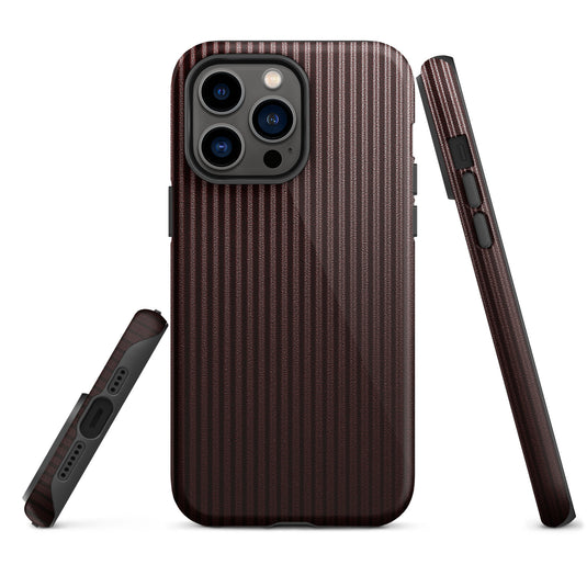 Dark Red Striped iPhone Case Hardshell 3D Wrap Thermal CREATIVETECH
