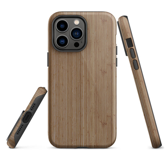 Brown Bamboo Wood iPhone Case Hardshell 3D Wrap Thermal CREATIVETECH