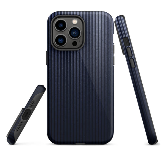 Dark Blue Striped iPhone Case Hardshell 3D Wrap Thermal CREATIVETECH