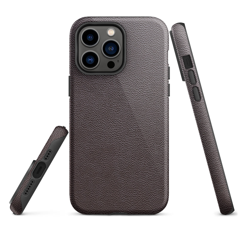 Load image into Gallery viewer, Dark Brown Leather iPhone Case Hardshell 3D Wrap Thermal CREATIVETECH