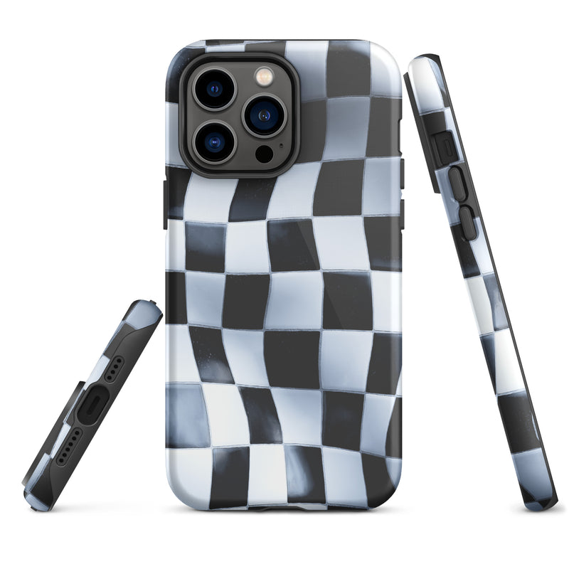 Load image into Gallery viewer, Wavy Chess Wall iPhone Case Hardshell 3D Wrap Thermal CREATIVETECH