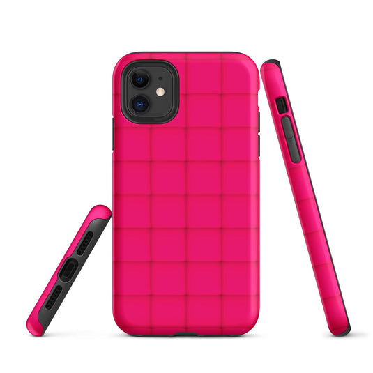 Squishy Pink Red Cubic Colorful iPhone Case Double Layer Impact Resistant Tough 3D Wrap Matte or Glossy Finish CREATIVETECH