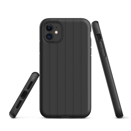 Black Ribbed Squishy iPhone Case Double Layer Impact Resistant Tough 3D Wrap Matte or Glossy Finish CREATIVETECH