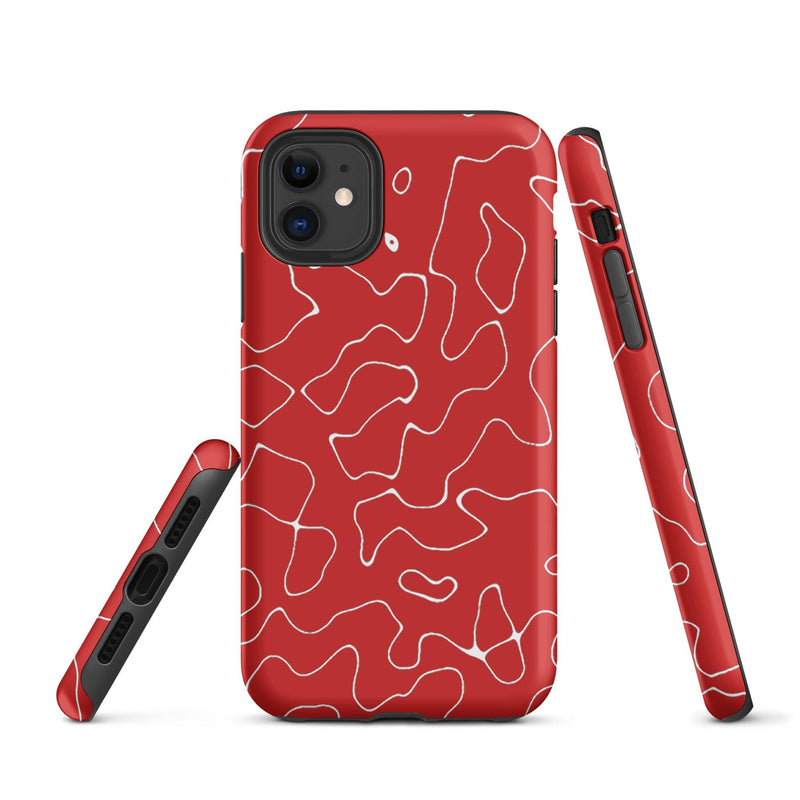 Load image into Gallery viewer, Organic Red Colorful Hardshell iPhone Case Double Layer Impact Resistant Tough 3D Wrap Matte or Glossy Finish CREATIVETECH