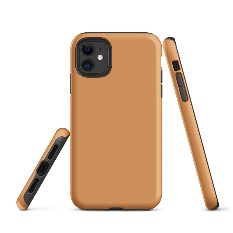 Load image into Gallery viewer, Classy Brown iPhone Case Hardshell 3D Wrap Thermal Plain Color CREATIVETECH