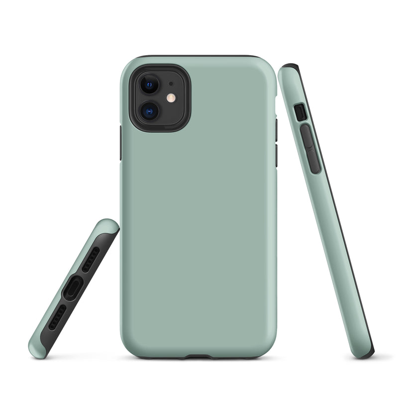 Load image into Gallery viewer, Opal Green Blue iPhone Case Hardshell 3D Wrap Thermal Plain Color CREATIVETECH