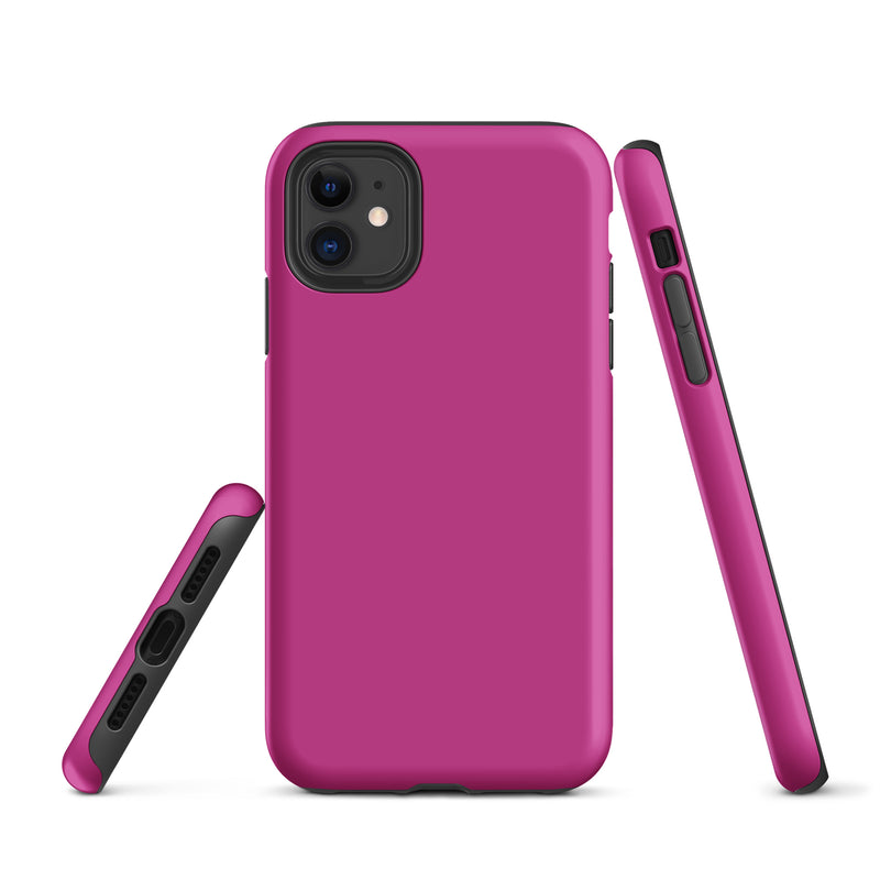 Load image into Gallery viewer, Medium Red Violet iPhone Case Hardshell 3D Wrap Thermal Plain Color CREATIVETECH