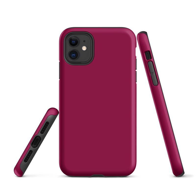 Load image into Gallery viewer, Light Burgundy Red iPhone Case Hardshell 3D Wrap Thermal Plain Color CREATIVETECH