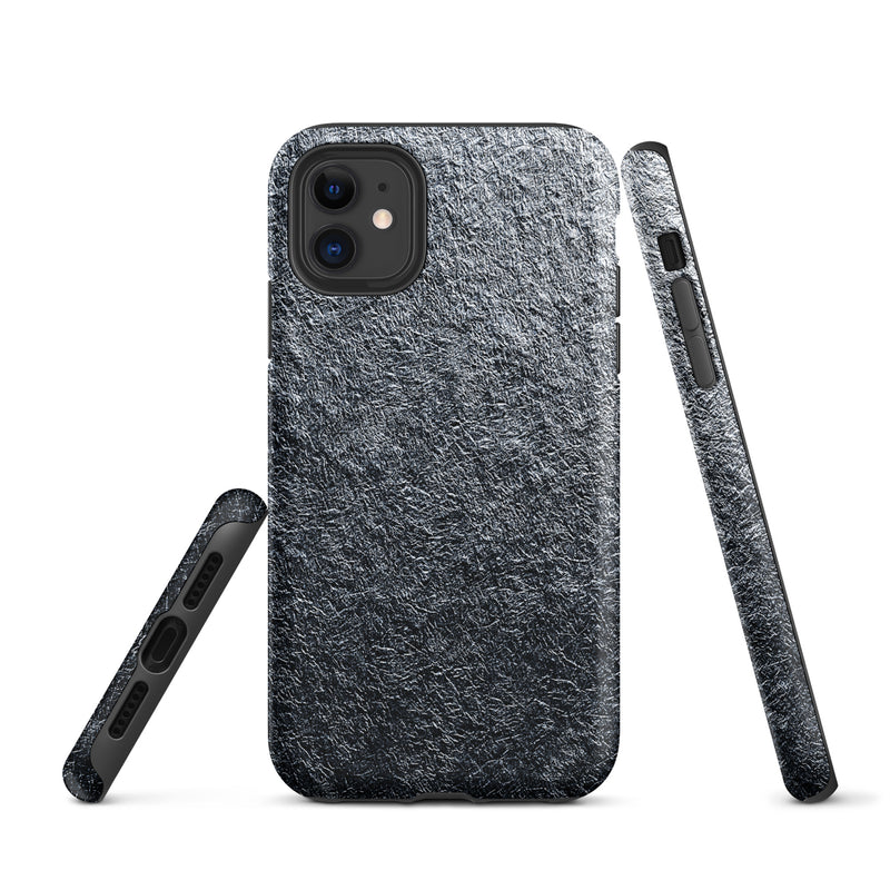 Load image into Gallery viewer, Silver Metal Foil iPhone Case Hardshell 3D Wrap Thermal Plain Color CREATIVETECH