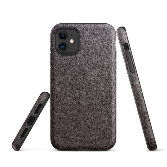 Dark Brown Leather iPhone Case Hardshell 3D Wrap Thermal CREATIVETECH
