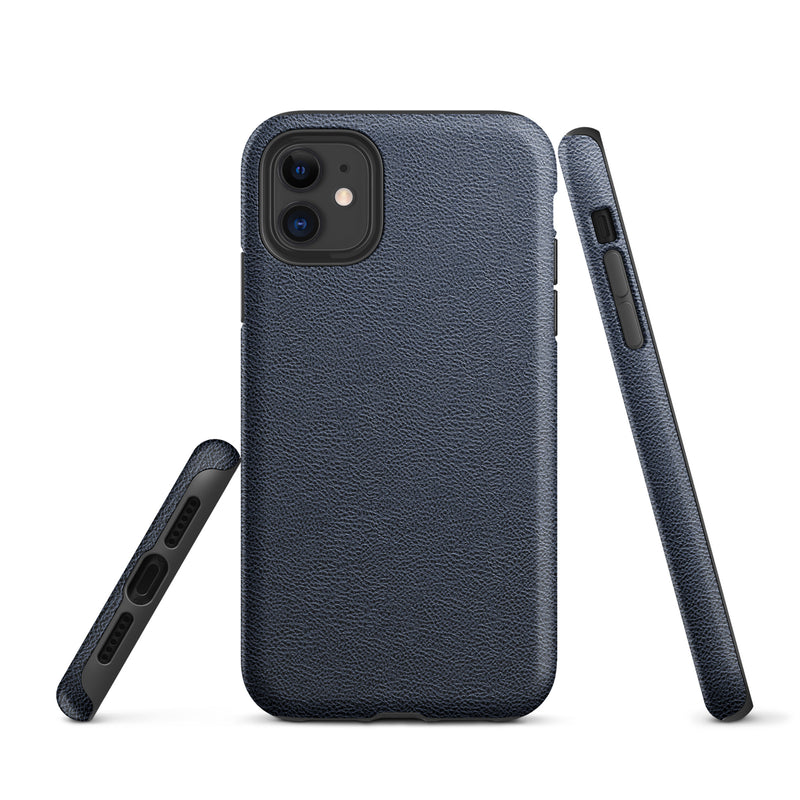 Load image into Gallery viewer, Deep Blue Leather iPhone Case Hardshell 3D Wrap Thermal CREATIVETECH