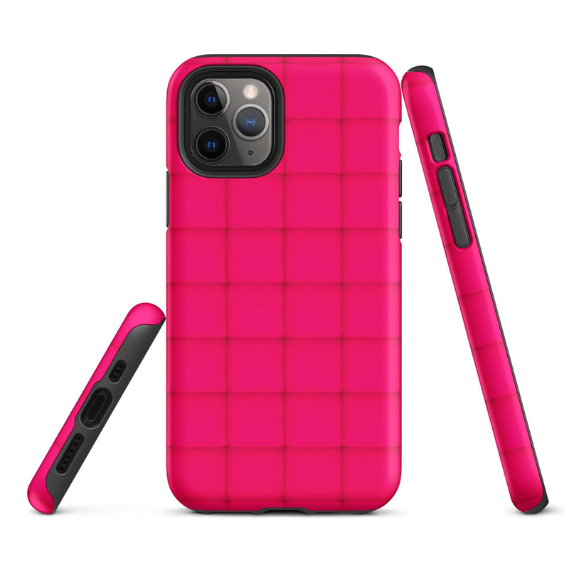 Load image into Gallery viewer, Squishy Pink Red Cubic Colorful iPhone Case Double Layer Impact Resistant Tough 3D Wrap Matte or Glossy Finish CREATIVETECH