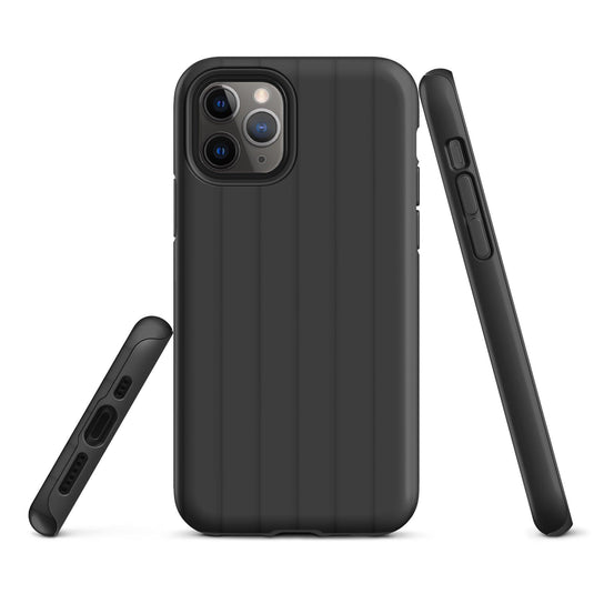 Black Ribbed Squishy iPhone Case Double Layer Impact Resistant Tough 3D Wrap Matte or Glossy Finish CREATIVETECH