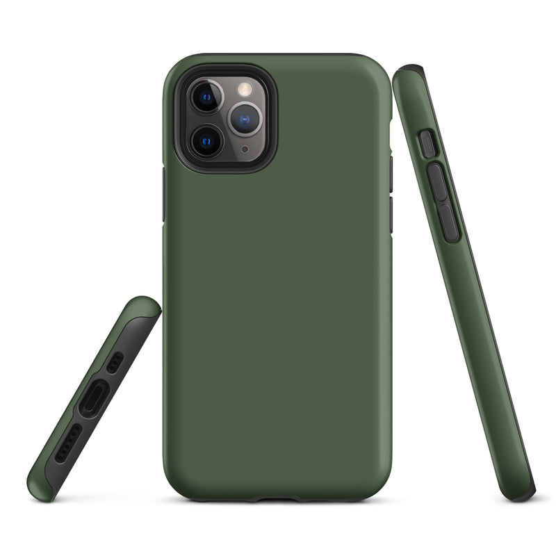 Load image into Gallery viewer, Deep Sage Green iPhone Case Hardshell 3D Wrap Thermal Plain Color CREATIVETECH
