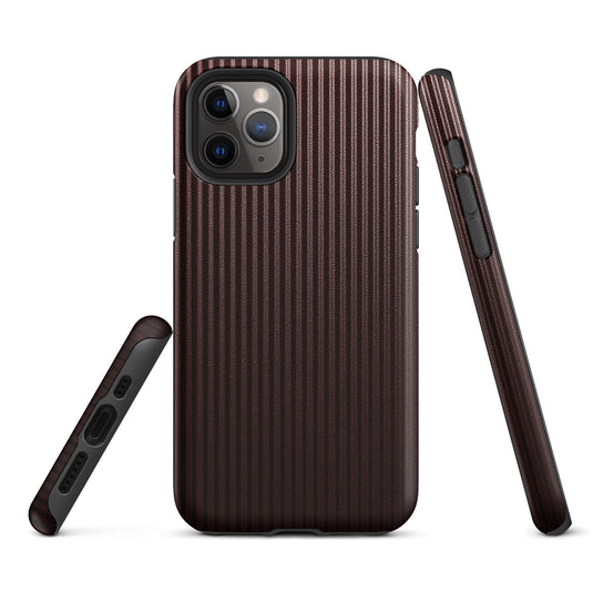 Dark Red Striped iPhone Case Hardshell 3D Wrap Thermal CREATIVETECH