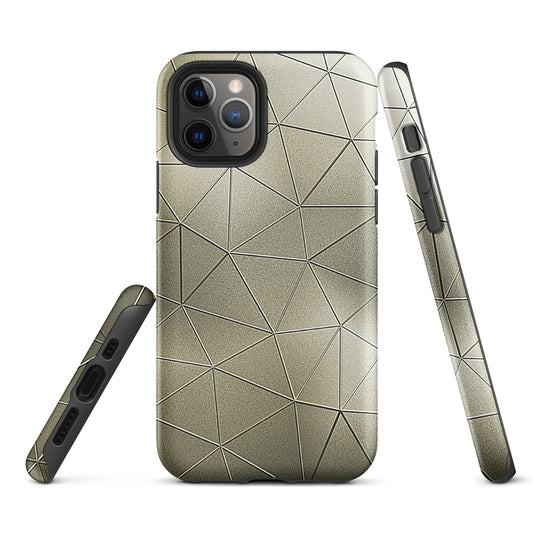 Golden Polygon Metal iPhone Case Hardshell 3D Wrap Thermal CREATIVETECH