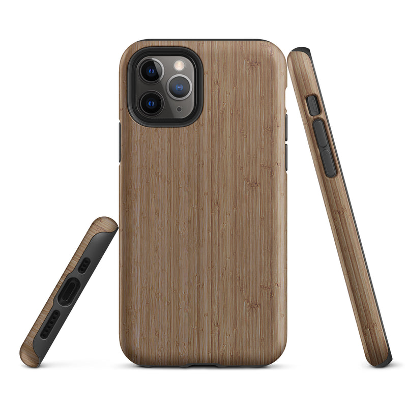Load image into Gallery viewer, Brown Bamboo Wood iPhone Case Hardshell 3D Wrap Thermal CREATIVETECH
