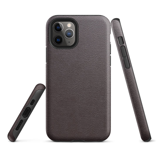 Dark Brown Leather iPhone Case Hardshell 3D Wrap Thermal CREATIVETECH