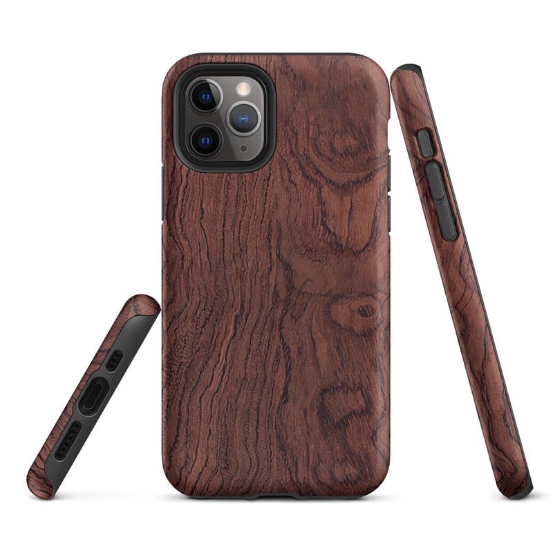 Load image into Gallery viewer, Bubinga Brown Wood iPhone Case Hardshell 3D Wrap Thermal CREATIVETECH
