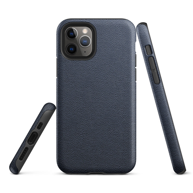 Load image into Gallery viewer, Deep Blue Leather iPhone Case Hardshell 3D Wrap Thermal CREATIVETECH