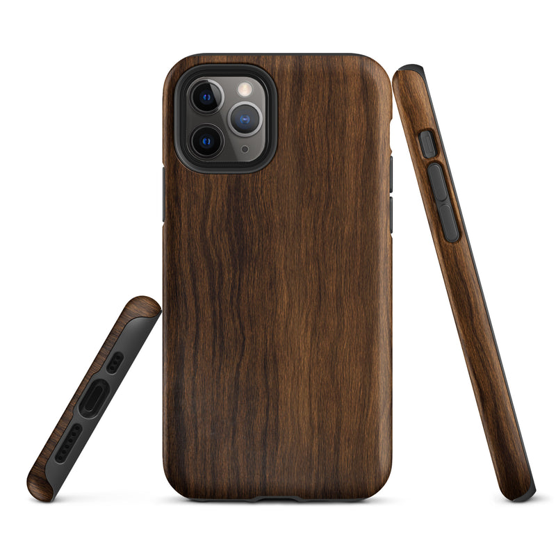 Load image into Gallery viewer, Medium Brown Wood iPhone Case Hardshell 3D Wrap Thermal CREATIVETECH