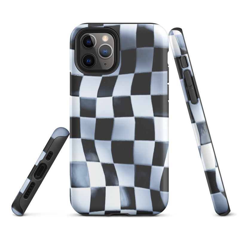 Load image into Gallery viewer, Wavy Chess Wall iPhone Case Hardshell 3D Wrap Thermal CREATIVETECH