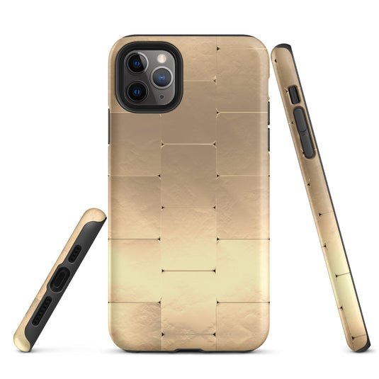Gold Metal iPhone Case Double Layer Impact Resistant Tough 3D Wrap Matte or Glossy Finish CREATIVETECH