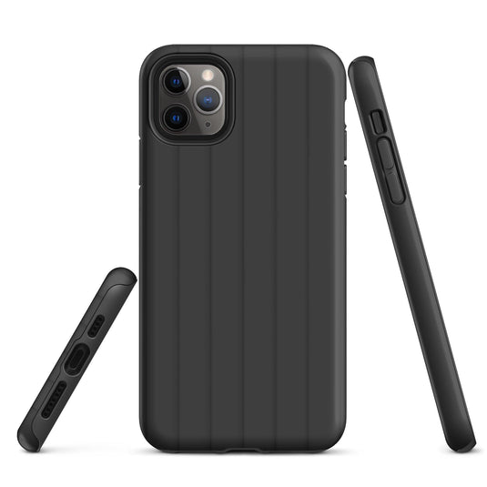 Black Ribbed Squishy iPhone Case Double Layer Impact Resistant Tough 3D Wrap Matte or Glossy Finish CREATIVETECH