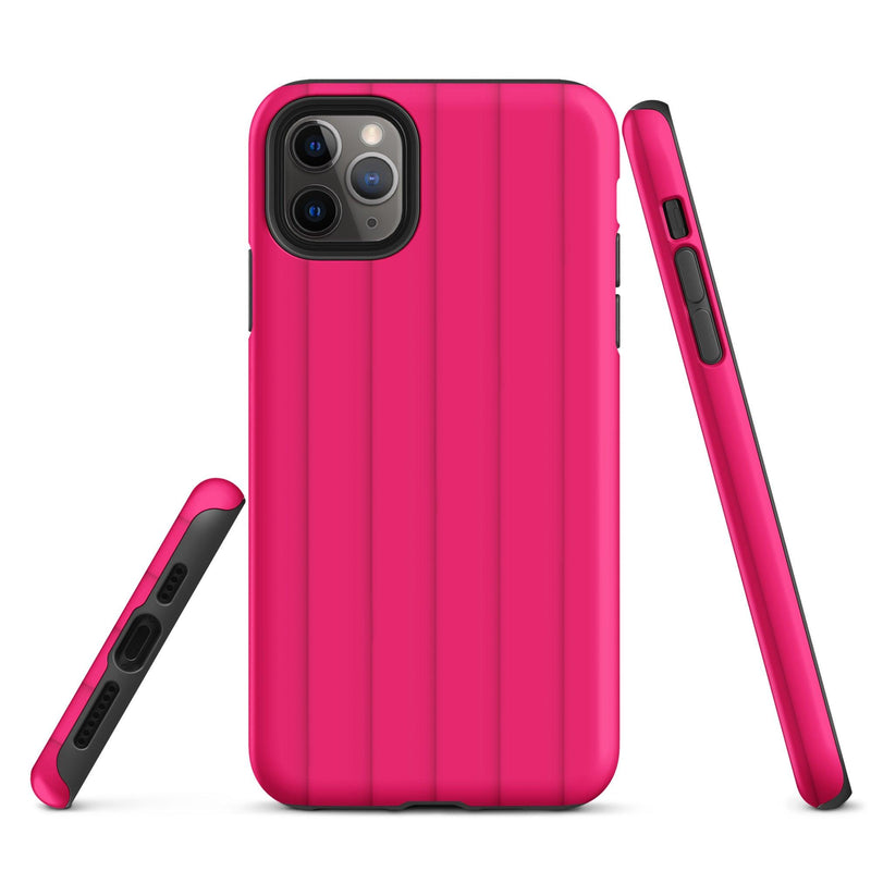 Load image into Gallery viewer, Berry Red Pink Ribbed Colorful iPhone Case Double Layer Impact Resistant Tough 3D Wrap Matte or Glossy Finish CREATIVETECH