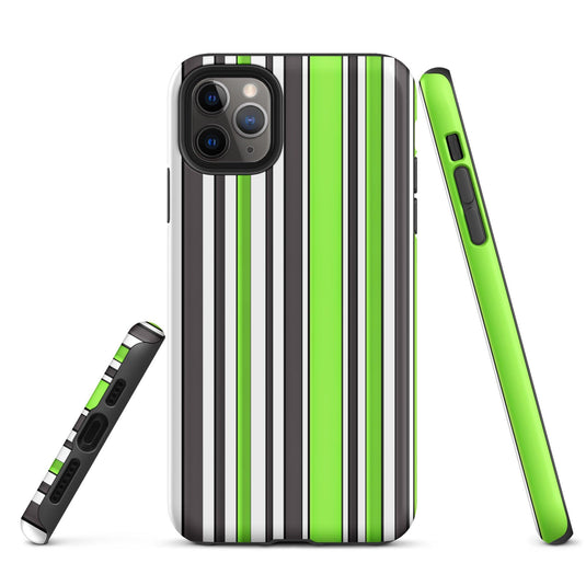Green White Colorful iPhone Case Double Layer Impact Resistant Tough 3D Wrap Matte or Glossy Finish CREATIVETECH