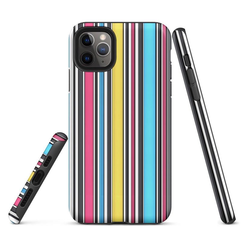 Load image into Gallery viewer, CMYK Ribbed Colorful Hardshell iPhone Case Double Layer Impact Resistant Tough 3D Wrap Matte or Glossy Finish CREATIVETECH