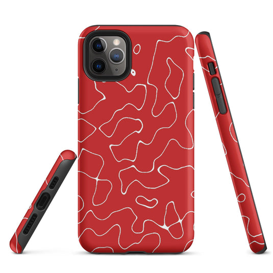 Organic Red Colorful Hardshell iPhone Case Double Layer Impact Resistant Tough 3D Wrap Matte or Glossy Finish CREATIVETECH