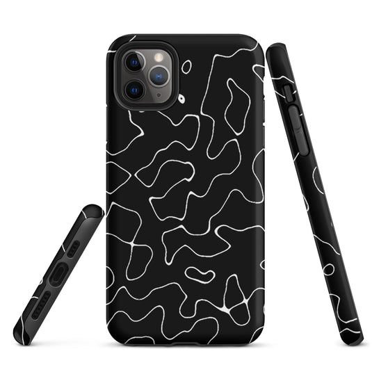 Organic Black White Colorful Hardshell iPhone Case Double Layer Impact Resistant Tough 3D Wrap Matte or Glossy Finish CREATIVETECH