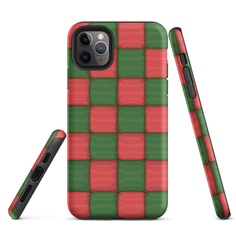 Load image into Gallery viewer, Red Green Chess Board Colorful Hardshell iPhone Case Double Layer Impact Resistant Tough 3D Wrap CREATIVETECH