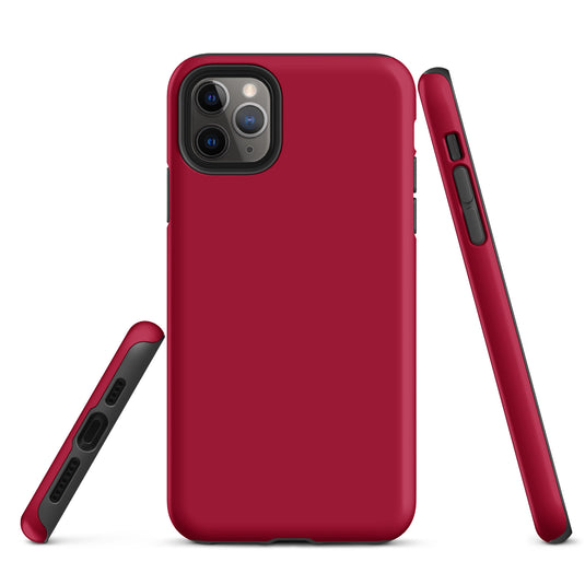 Carmine Red iPhone Case Hardshell 3D Wrap Thermal Plain Color CREATIVETECH