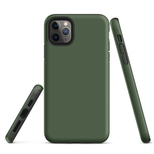 Deep Sage Green iPhone Case Hardshell 3D Wrap Thermal Plain Color CREATIVETECH