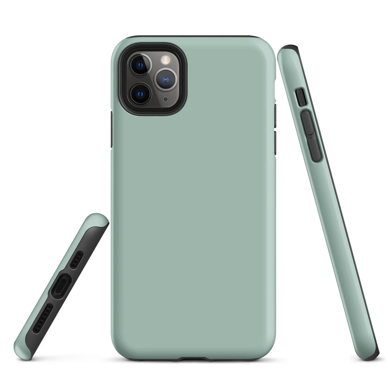 Load image into Gallery viewer, Opal Green Blue iPhone Case Hardshell 3D Wrap Thermal Plain Color CREATIVETECH