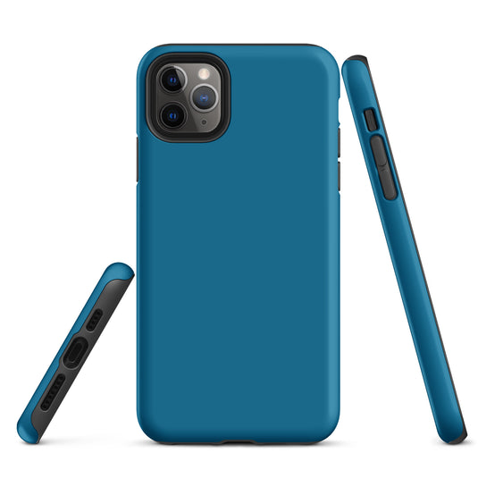 Cerulean Blue iPhone Case Hardshell 3D Wrap Thermal Plain Color CREATIVETECH