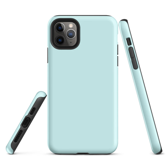 Light Cyan Blue iPhone Case Hardshell 3D Wrap Thermal Plain Color CREATIVETECH