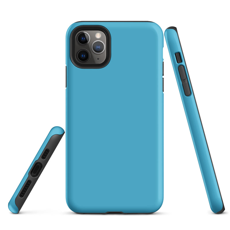 Load image into Gallery viewer, Summer Sky Blue iPhone Case Hardshell 3D Wrap Thermal Plain Color CREATIVETECH